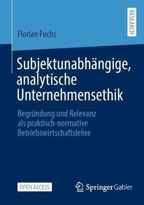 bokomslag Subjektunabhngige, analytische Unternehmensethik