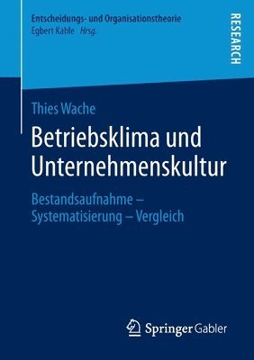 bokomslag Betriebsklima und Unternehmenskultur