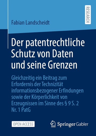 bokomslag Der patentrechtliche Schutz von Daten und seine Grenzen