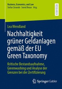 bokomslag Nachhaltigkeit grner Geldanlagen gem der EU Green Taxonomy