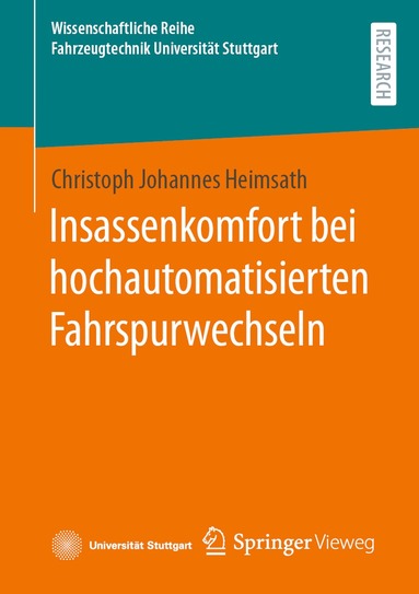 bokomslag Insassenkomfort bei hochautomatisierten Fahrspurwechseln