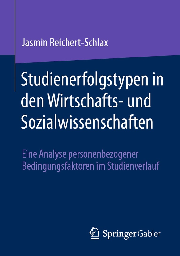 Jasmin Reichert-Schlax - Studienerfolgstypen in den Wirtschafts- und Sozialwissenschaften, Häftad