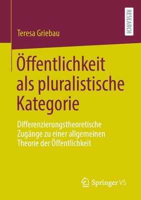 bokomslag ffentlichkeit als pluralistische Kategorie