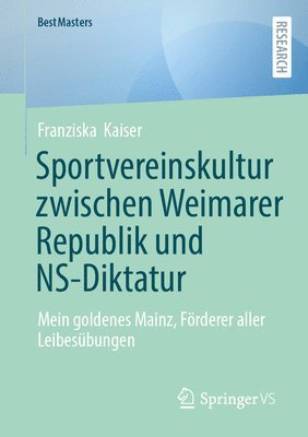 bokomslag Sportvereinskultur zwischen Weimarer Republik und NS-Diktatur