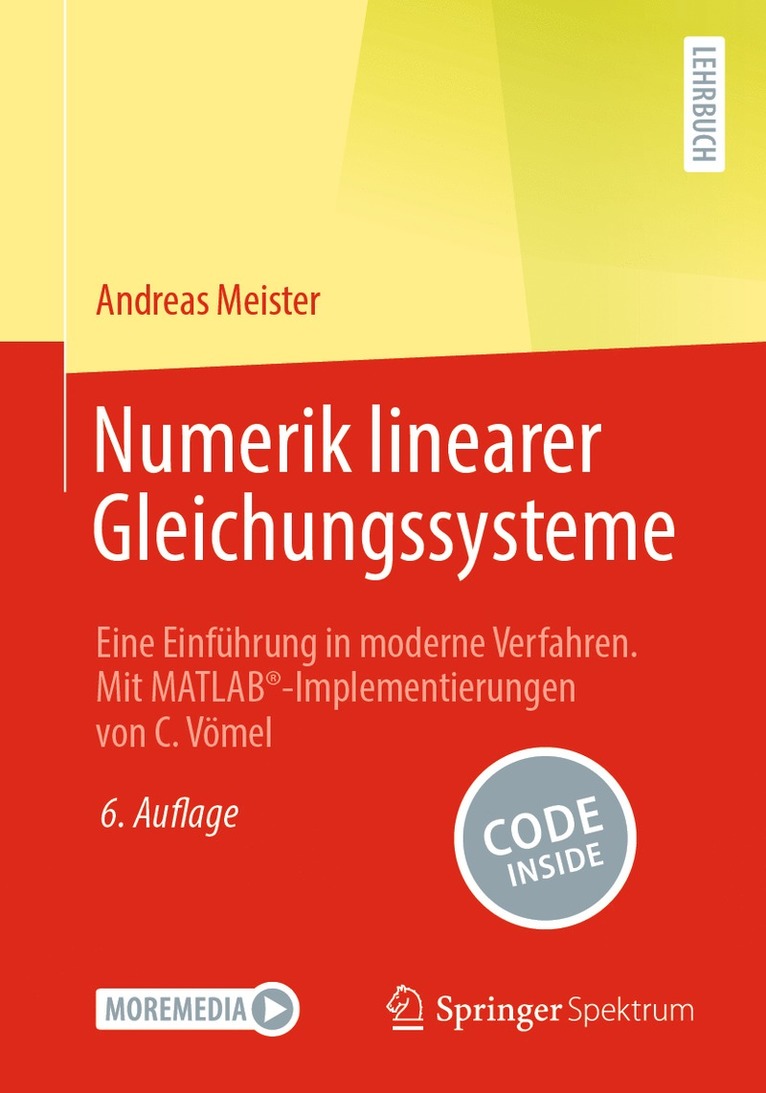 Prof. Dr. Andreas Meister, Prof Dr Andreas Meister, Andreas Meister - Numerik linearer Gleichungssysteme, Häftad