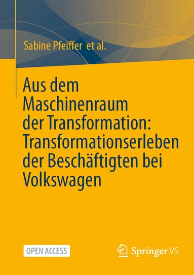 Sabine Pfeiffer, Volker Baethge, Marco Blank, Annegret Bolte, Uwe Elsholz, Janna Hauschild, Judith Neumer, Michael Heinlein, Norbert Huchler, Martin Krzywdzinski, Martin Kuhlmann, Rita Meyer, Mario Ottaiano, Tobias Ritter, Shana Rühling, Stefan Sauer, Karl Wilbers, Lars Windelband - Aus dem Maschinenraum der Transformation: Transformationserleben der Beschäftigten bei Volkswagen, Häftad