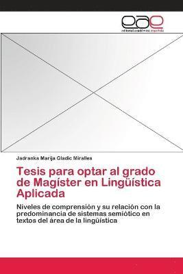 bokomslag Tesis para optar al grado de Magster en Lingstica Aplicada
