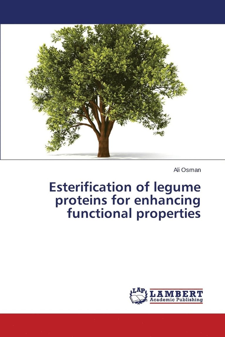 Esterification of legume proteins for enhancing functional properties 1