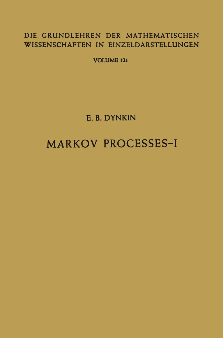 E. B. Dynkin, Evgenij Borisovic Dynkin, J. Fabius - Markov Processes, Häftad