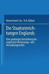 bokomslag Die Staatseinrichtungen Englands