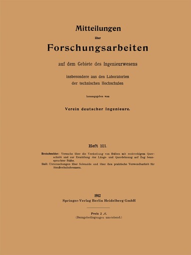 Otto Bretschneider, E. Steil - Mitteilungen über Forschungsarbeiten, Häftad
