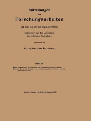 bokomslag Mitteilungen ber Forschungsarbeiten auf dem Gebiete des Ingenieurwesens insbesondere aus den Laboratorien der technischen Hochschulen