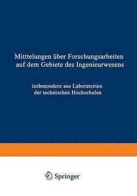 bokomslag Mittteilungen ber Forschungsarbeiten auf dem Gebiete des Ingenieurwesens