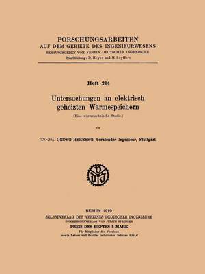 bokomslag Untersuchungen an elektrisch geheizten Wärmespeichern