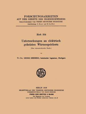 bokomslag Untersuchungen an elektrisch geheizten Warmespeichern