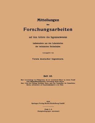 bokomslag Untersuchung von Flssigkeiten, die als vermittelnde Krper im oberen Proze einer Mehrstoffdampfmaschine Verwendung finden knnen