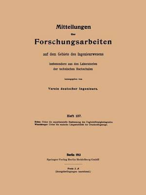 bokomslag Mitteilungen über Forschungsarbeiten auf dem Gebiete des Ingenieurwesens