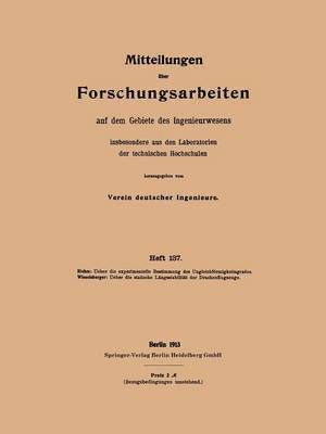 Mitteilungen ber Forschungsarbeiten auf dem Gebiete des Ingenieurwesens 1