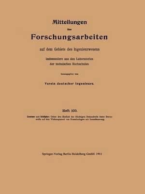 bokomslag Mitteilungen ber Forschungsarbeiten auf dem Gebiete des Ingenieurwesens insbesondere aus den Laboratorien der technischen Hochschulen