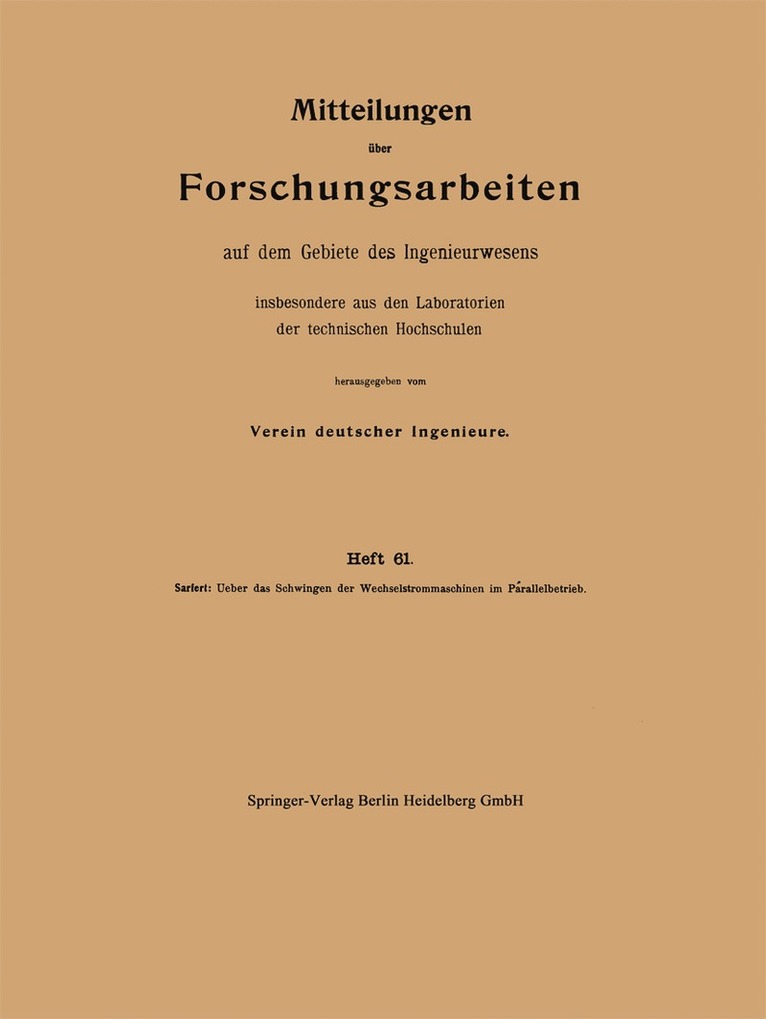 Mitteilungen über Forschungsarbeiten auf dem Gebiete des Ingenieurwesens