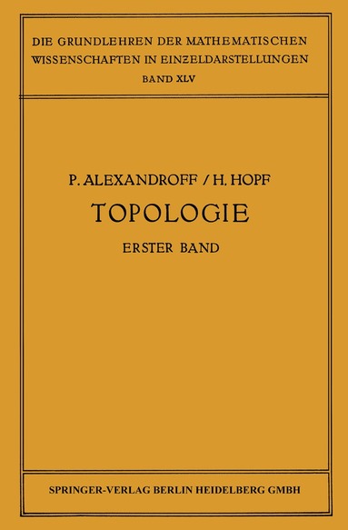 Paul Alexandroff, H. Hopf - Topologie I, Häftad