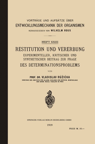 bokomslag Restitution und Vererbung