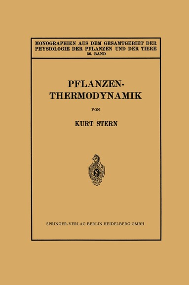 Kurt Stern - Pflanzenthermodynamik, Häftad