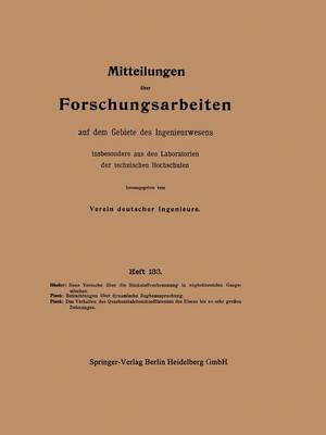 Mitteilungen über Forschungsarbeiten auf dem Gebiete des Ingenieurwesens