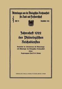 bokomslag Jahresheft 1922 des Phnologischen Reichsdienstes