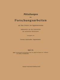 bokomslag Experimentelle Untersuchungen ber den Abflu des Wassers bei vollkommenen schiefen Ueberfallwehren