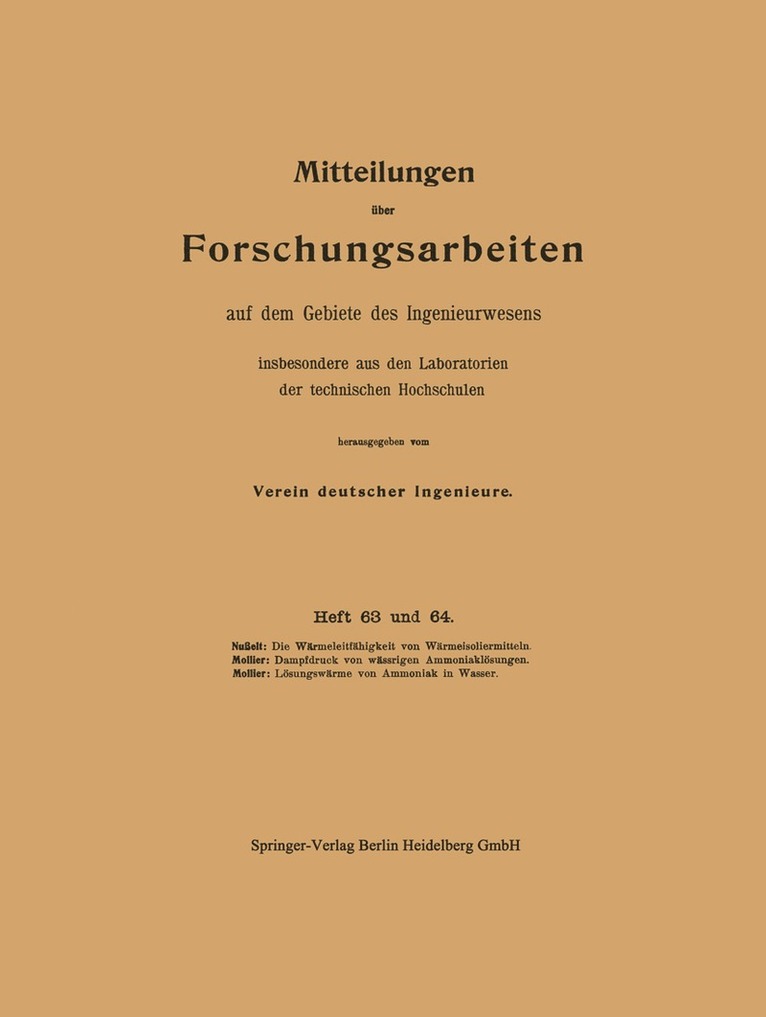 Mitteilungen über Forschungsarbeiten auf dem Gebiete des Ingenieurwesens