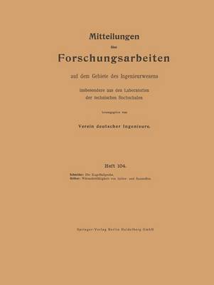 bokomslag Mitteilungen ber Forschungsarbeiten auf dem Gebiete des Ingenieurwesens insbesondere aus den Laboratorien der technischen Hochschulen