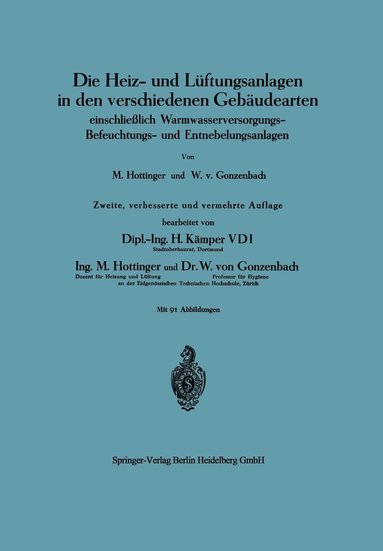 bokomslag Die Heiz- und Lüftungsanlagen in den verschiedenen Gebäudearten