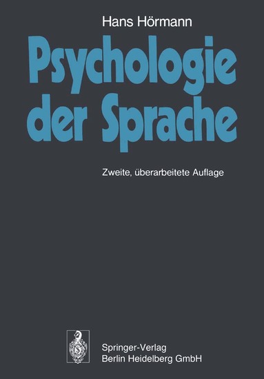 Hans Hörmann - Psychologie der Sprache, Häftad