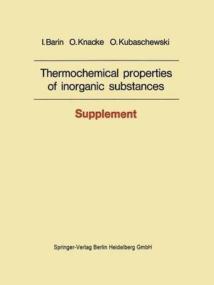 Thermochemical properties of inorganic substances 1