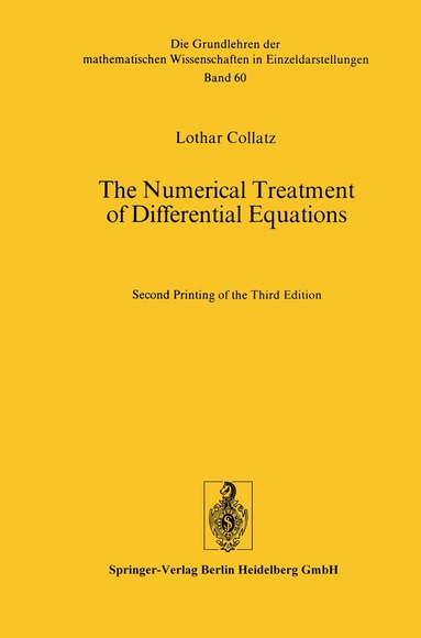 Lothar Collatz - Numerical Treatment of Differential Equations, Häftad