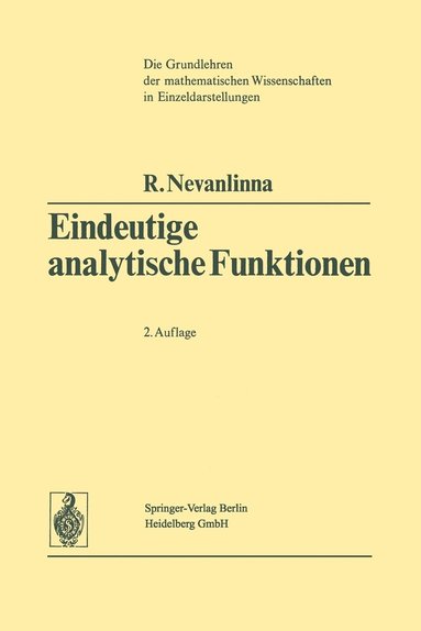 bokomslag Eindeutige Analytische Funktionen