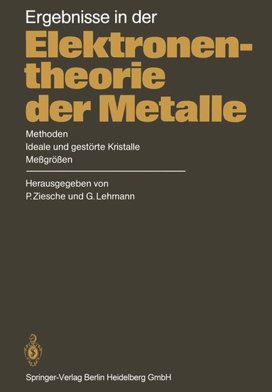 bokomslag Ergebnisse in der Elektronentheorie der Metalle