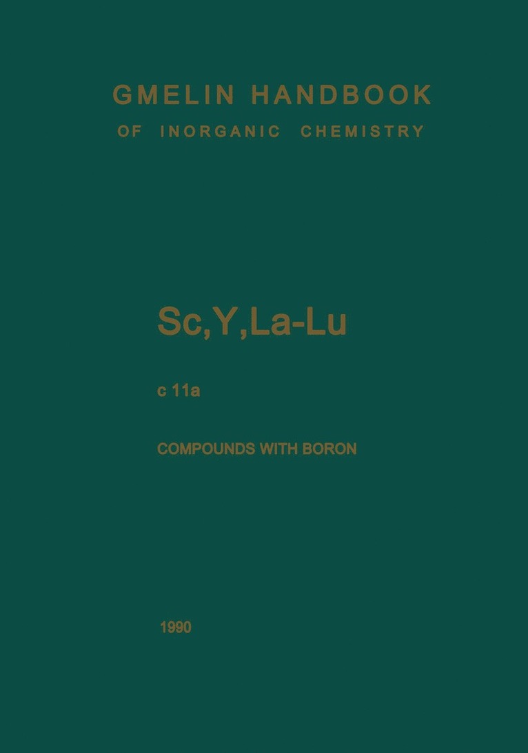 Hiltrud Hein, Claus Koeppel, Ursula Vetter, Eberhard Warkentin, Hartmut Bergmann, Gerhard Czack, Hiltrud Hein, Sigrid Ruprecht, Ursula Vetter - Sc, Y, La-Lu. Rare Earth Elements, Häftad