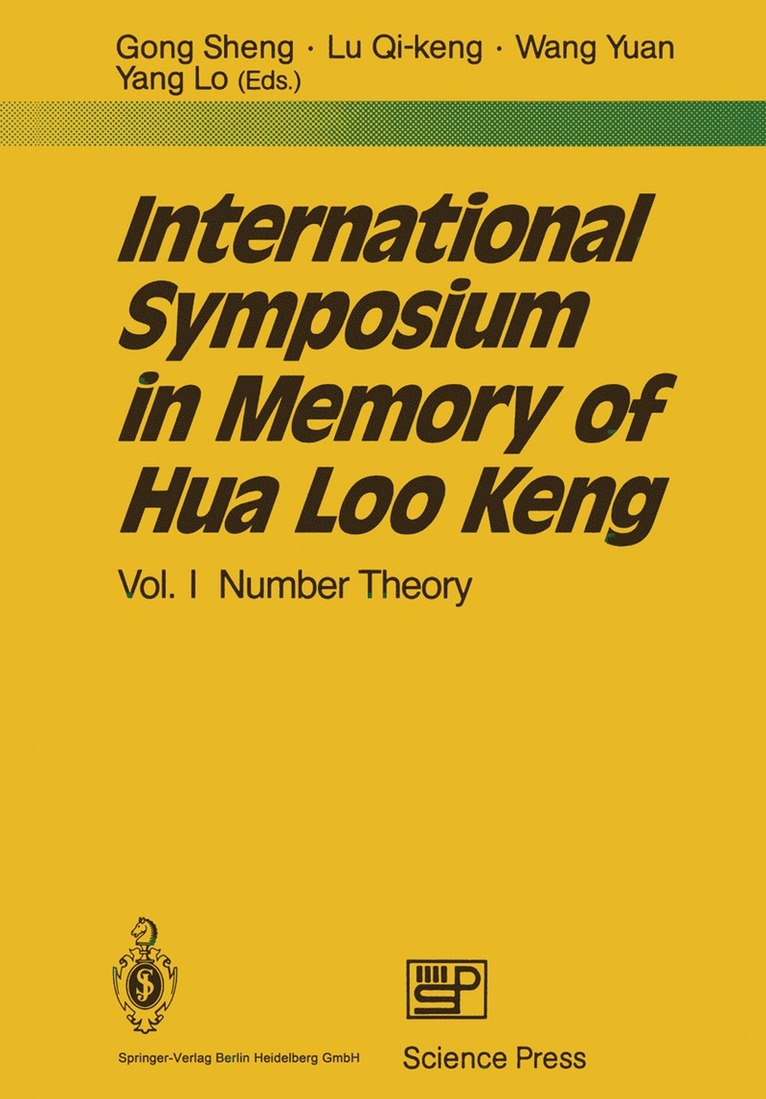 Sheng Gong, Qi-keng Lu, Yuan Wang, Lo Yang, Qi-Keng Lu, Qikeng Lu - International Symposium in Memory of Hua Loo Keng, Häftad