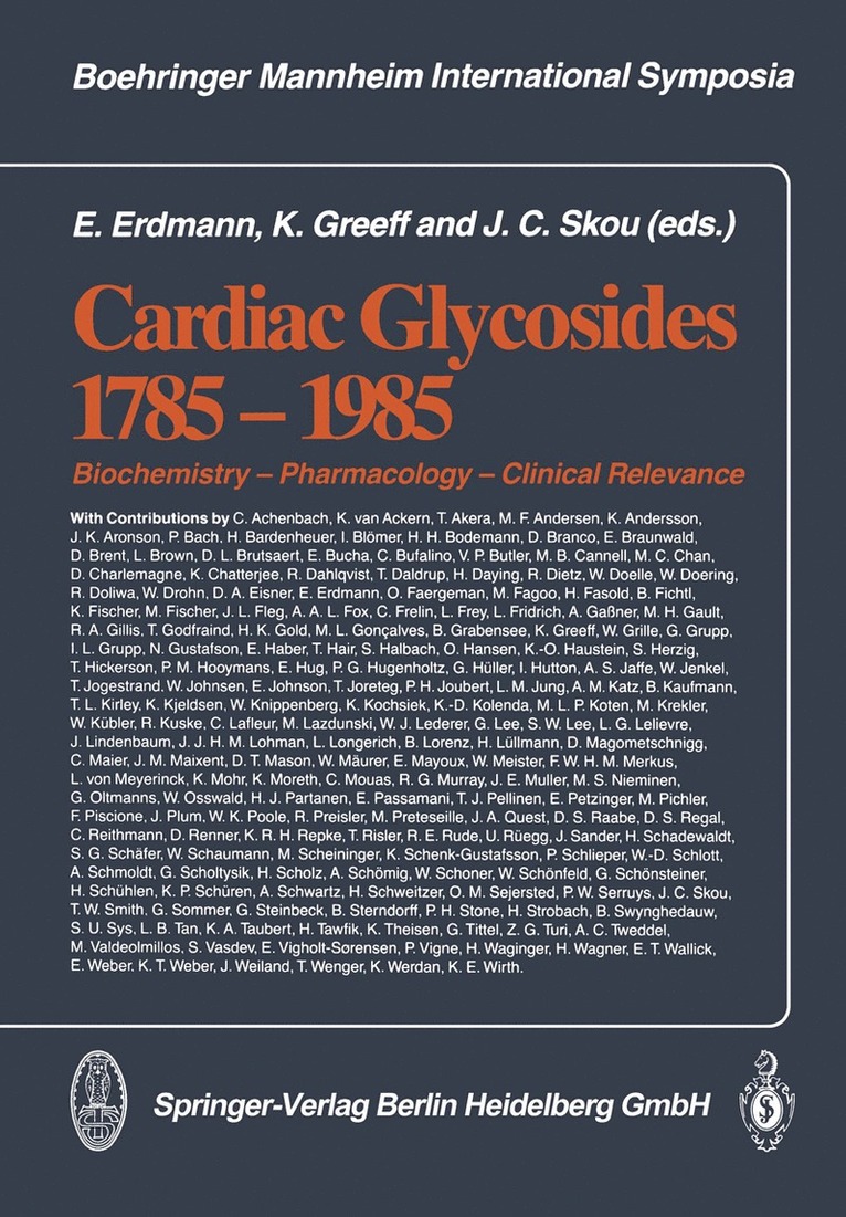 E. Erdmann, K. Greeff, J.C. Skou, Erland Erdmann, J. C. Skou - Cardiac Glycosides 1785–1985, Häftad