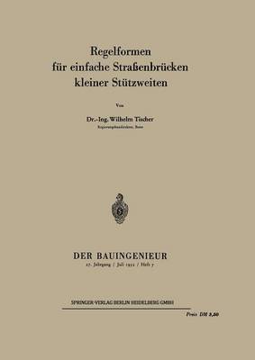 bokomslag Regelformen fr einfache Straenbrcken kleiner Sttzweiten