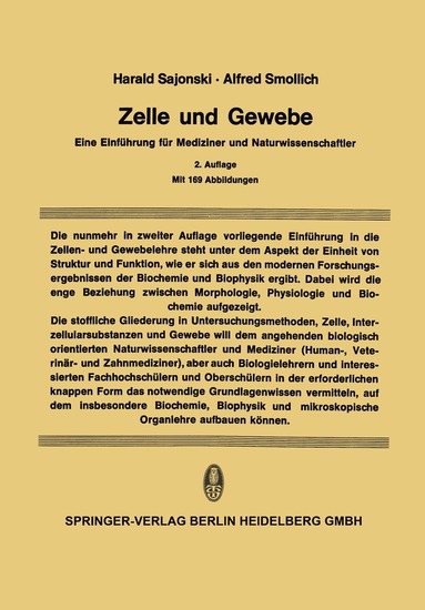 Harald Sajonski, Alfred Smollich - Zelle und Gewebe, Häftad