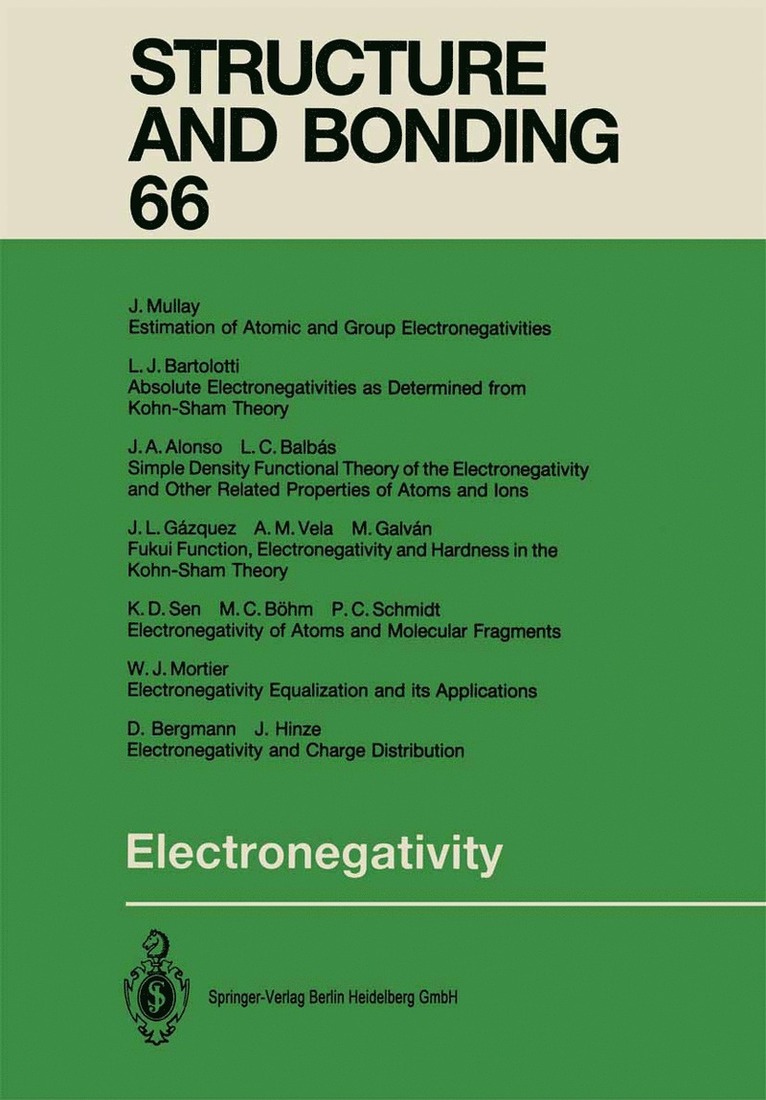 Kali D. Sen, Christian K. Jorgensen - Electronegativity, Häftad