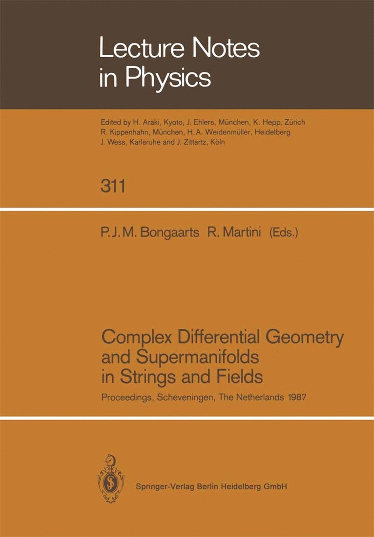 Petrus J.M. Bongaarts, R. Martini, Petrus J. M. Bongaarts - Complex Differential Geometry and Supermanifolds in Strings and Fields, Häftad