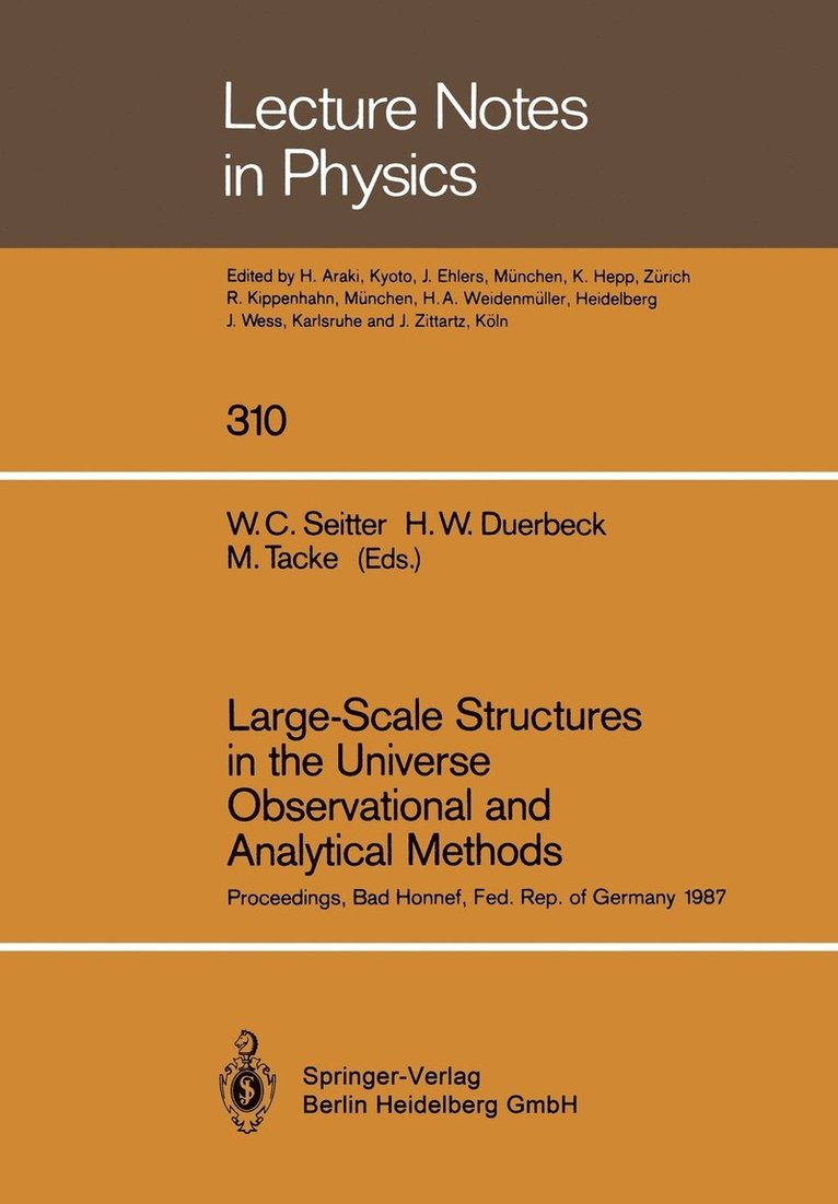 Large-Scale Structures in the Universe Observational and Analytical Methods 1