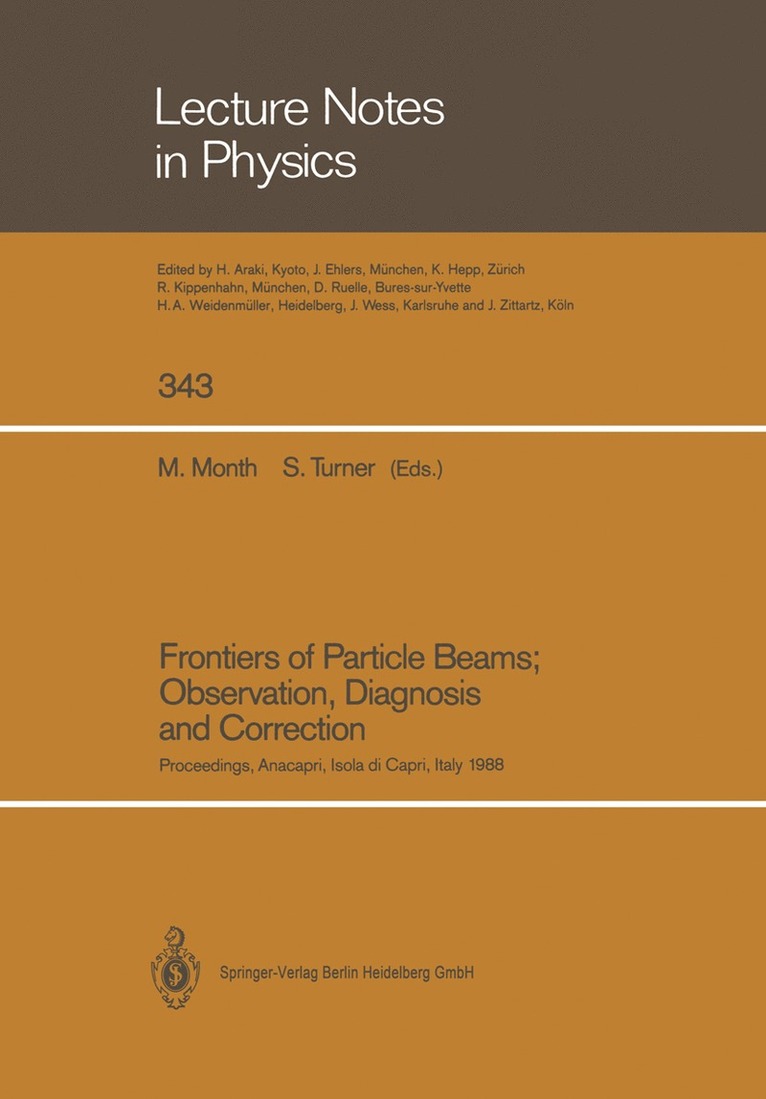 Melvin Month, Stuart Turner - Frontiers of Particle Beams; Observation, Diagnosis and Correction, Häftad