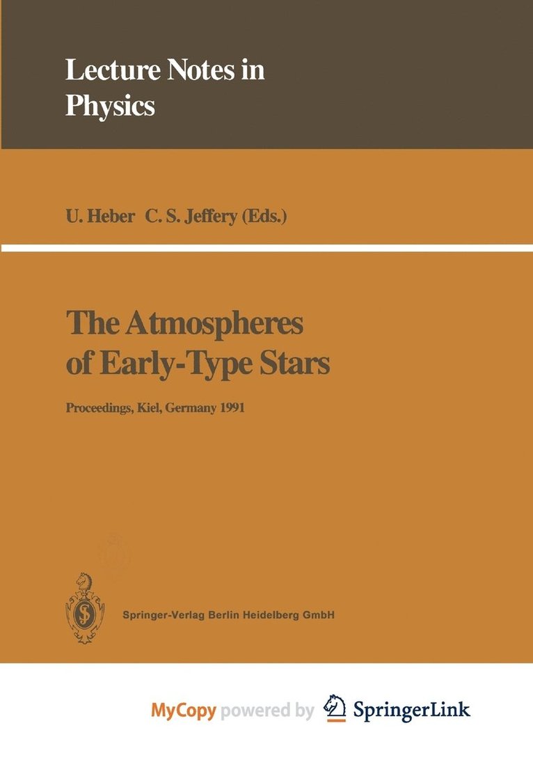 Atmospheres Of Early-Type Stars 1