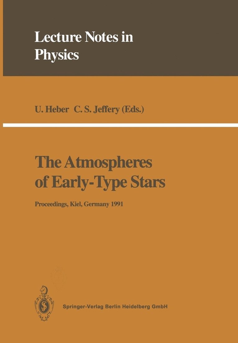 The Atmospheres of Early-Type Stars 1