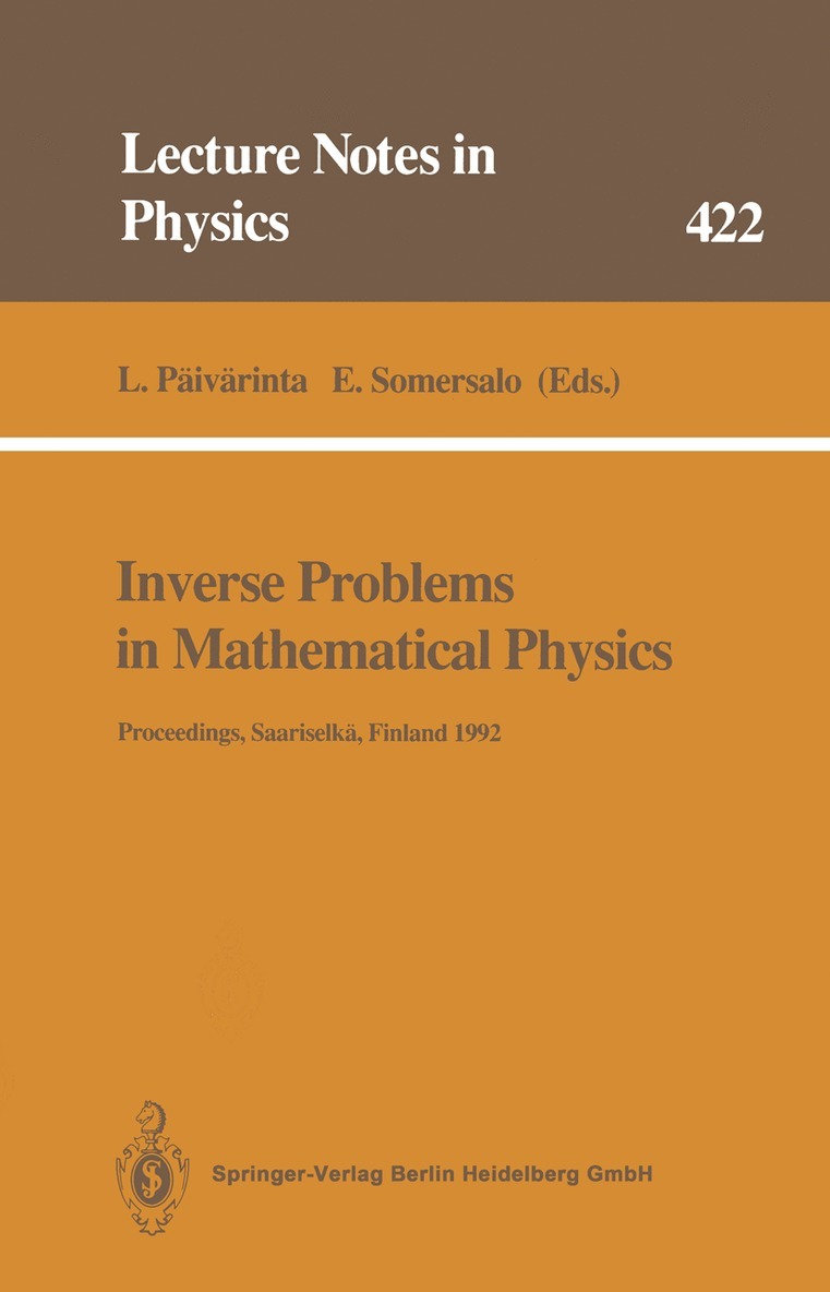 Lassi Päivärinta, Erkki Somersalo - Inverse Problems in Mathematical Physics, Häftad